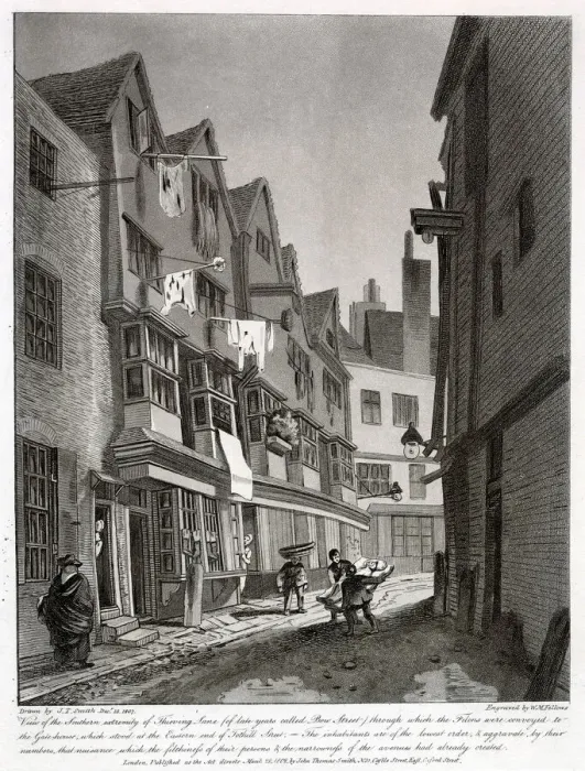 Framed Print : Bow St, formerly known as Thieving Lane, a place of the lowest order and filth Framed Print : Bow St, formerly known as Thieving Lane, a place of the lowest order and filth