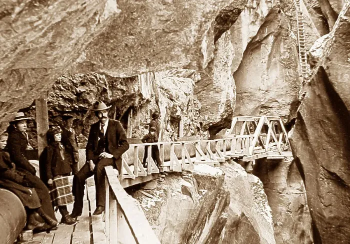 Framed Print : Box Canyon Colorado USA early 1900s Framed Print : Box Canyon Colorado USA early 1900s