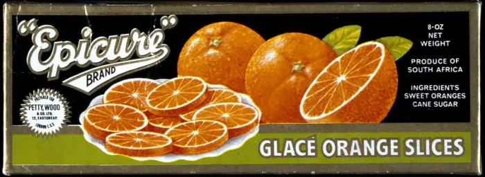 Framed Print : Box label, Epicure Glace Orange Slices Framed Print : Box label, Epicure Glace Orange Slices