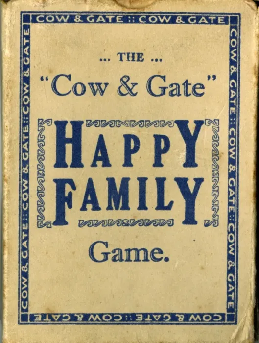 Framed Print : Box lid, Cow & Gate Happy Family Game Framed Print : Box lid, Cow & Gate Happy Family Game