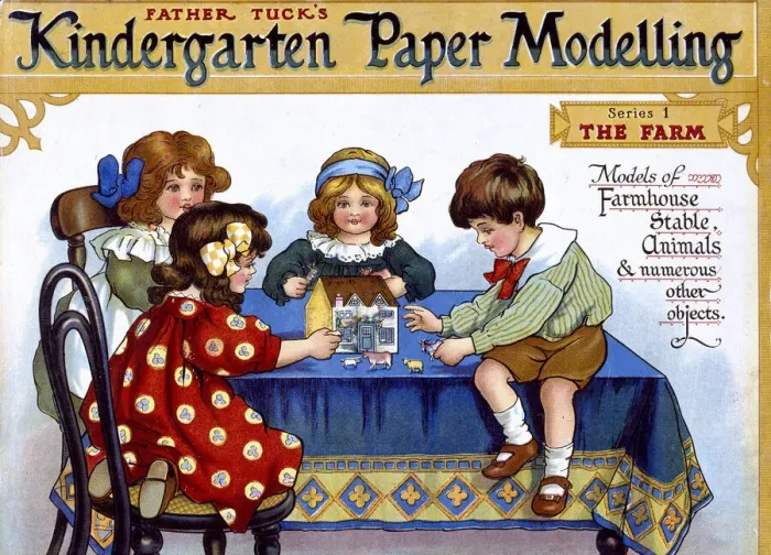 Framed Print : Box lid, Kindergarten Paper Modelling game Framed Print : Box lid, Kindergarten Paper Modelling game
