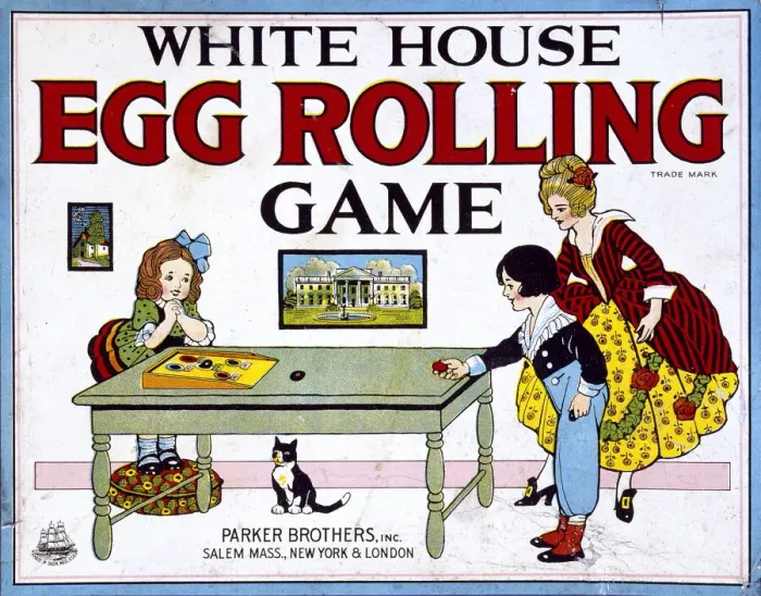 Framed Print : Box lid, White House Egg Rolling Game Framed Print : Box lid, White House Egg Rolling Game