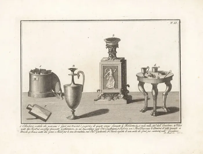 Framed Print : Box for scrolls, ewer, bowl, table and tablet Framed Print : Box for scrolls, ewer, bowl, table and tablet