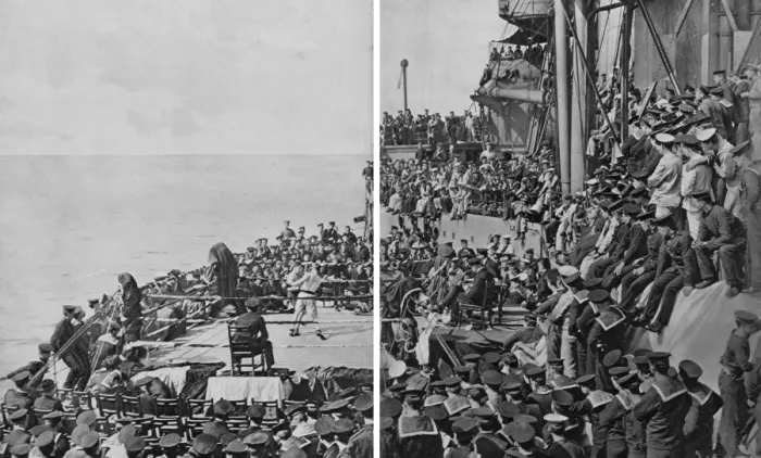 Framed Print : Boxing on board a battleship Framed Print : Boxing on board a battleship