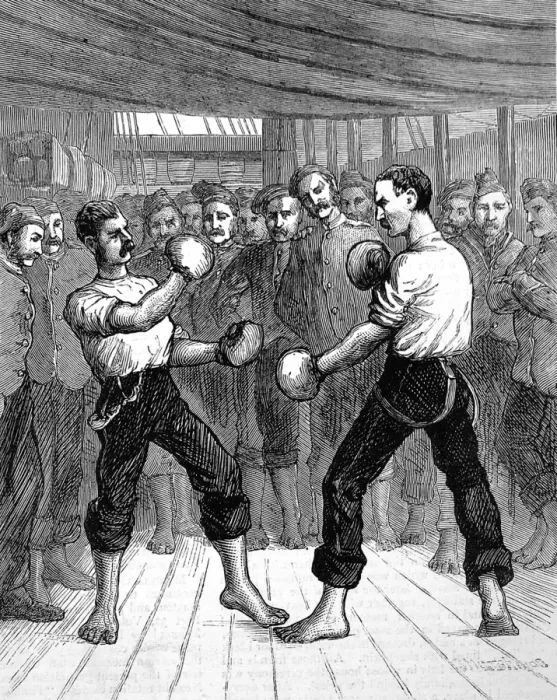Framed Print : Boxing on board a Troopship, 1876 Framed Print : Boxing on board a Troopship, 1876