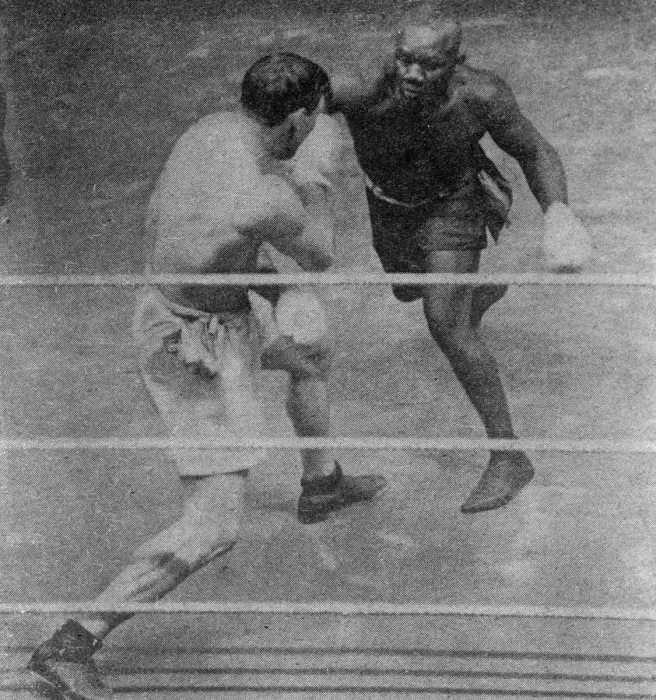 Framed Print : Boxing match, Langford v Lang, London Framed Print : Boxing match, Langford v Lang, London