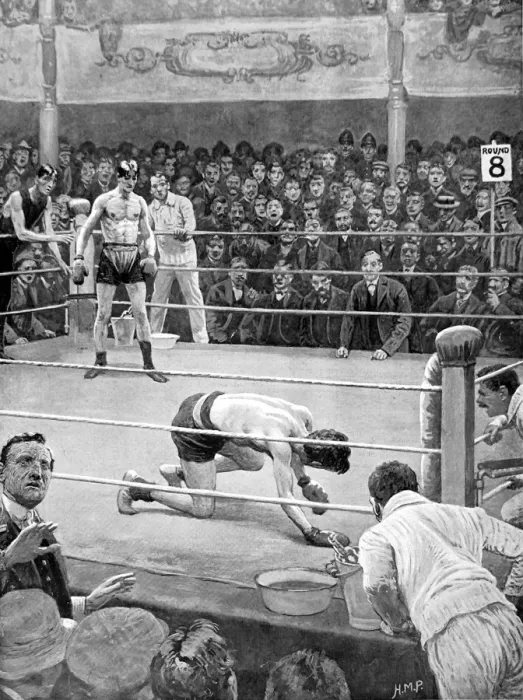 Framed Print : Boxing Match at the Ring Boxing Saloon, London, 1911 Framed Print : Boxing Match at the Ring Boxing Saloon, London, 1911
