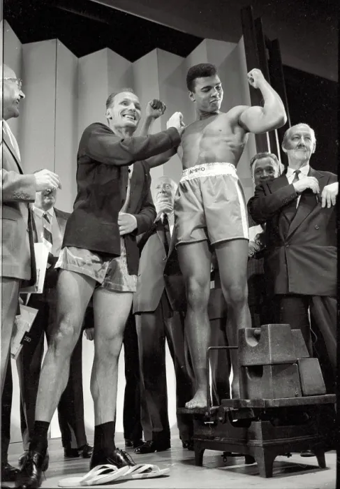 Framed Print : Boxing match at Wembley, London, between Cooper and Clay (later Mohammed Ali) on June 20th, 1963 Framed Print : Boxing match at Wembley, London, between Cooper and Clay (later Mohammed Ali) on June 20th, 1963