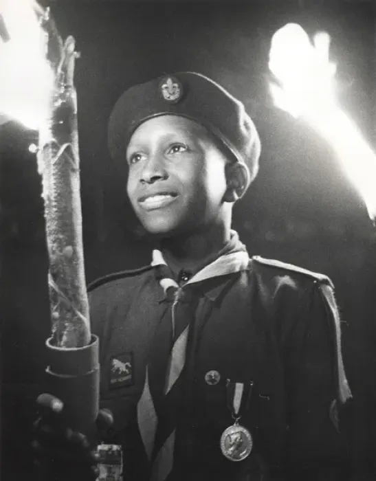 Framed Print : Boy of 3rd Bahamas Scout Troop in torchlight parade Framed Print : Boy of 3rd Bahamas Scout Troop in torchlight parade