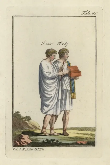 Framed Print : Two boy acolytes (Ramilli) carrying the equipment Framed Print : Two boy acolytes (Ramilli) carrying the equipment