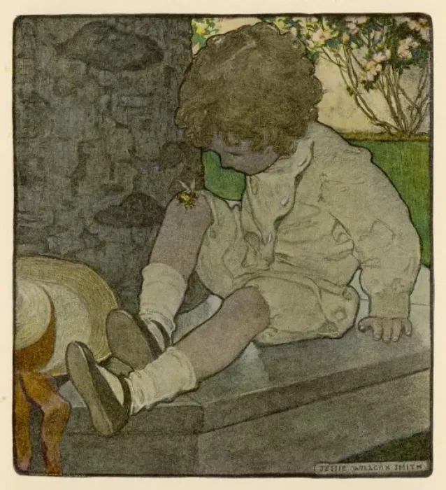 Framed Print : Boy and Bee on Knee Framed Print : Boy and Bee on Knee