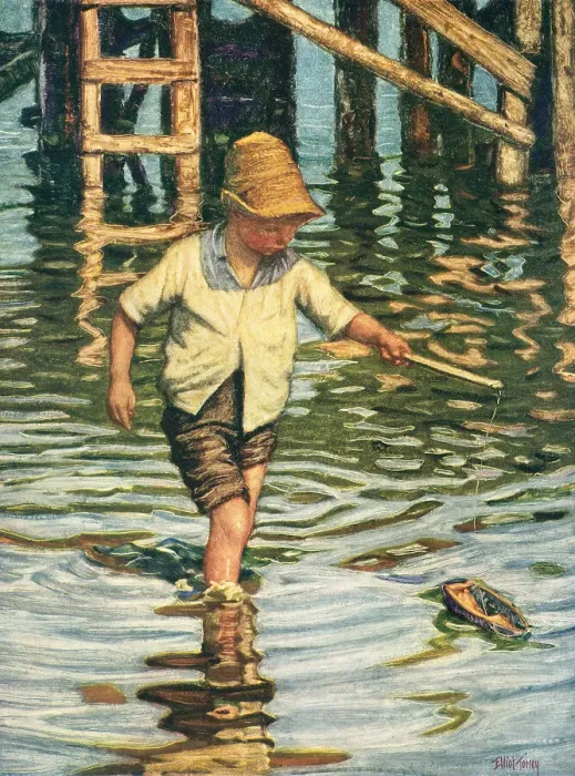 Framed Print : Boy With Boat Framed Print : Boy With Boat