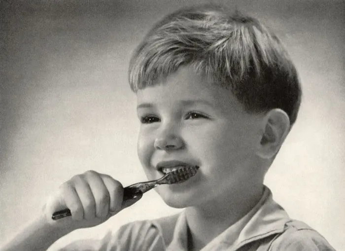 Framed Print : Boy Brushing Teeth Date: 1938 Framed Print : Boy Brushing Teeth Date: 1938