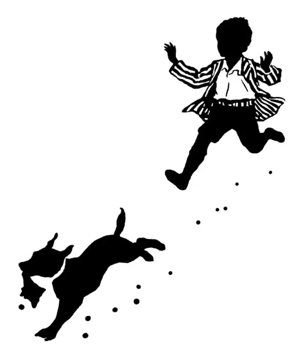 Framed Print : Boy chasing a dog Framed Print : Boy chasing a dog