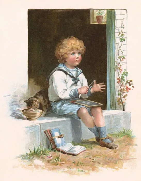 Framed Print : Boy does Maths Homework Framed Print : Boy does Maths Homework