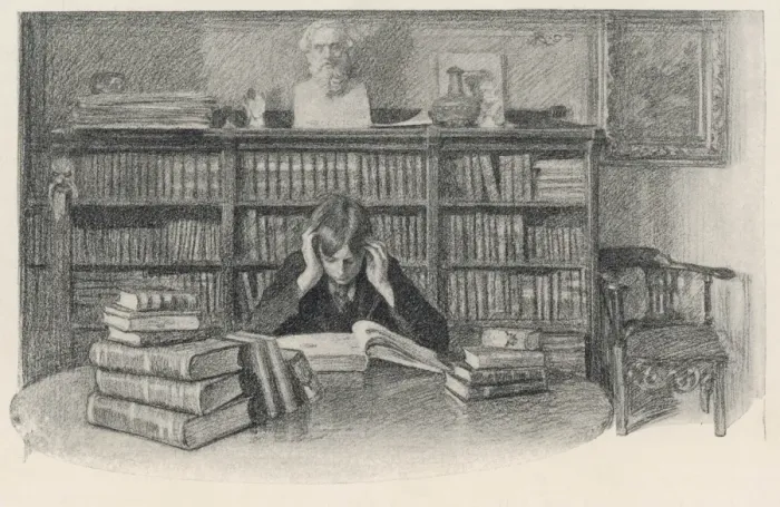 Framed Print : Boy Engrossed in a Book Framed Print : Boy Engrossed in a Book