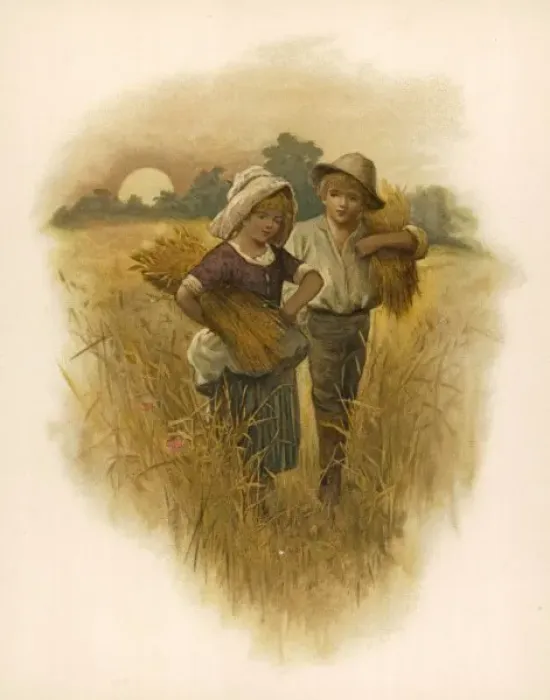 Framed Print : Boy & Girl / Harvest 1891 Framed Print : Boy & Girl / Harvest 1891