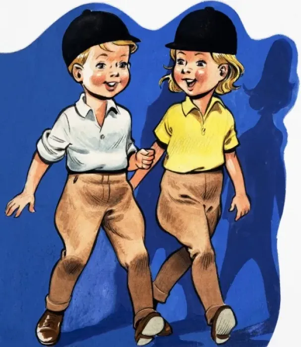 Framed Print : Boy and Girl in Jodhpurs Framed Print : Boy and Girl in Jodhpurs