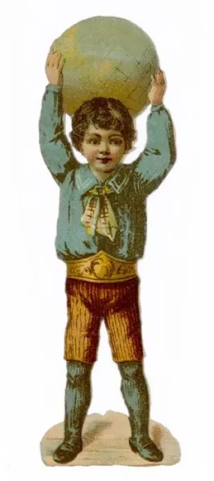 Framed Print : Boy and Globe Framed Print : Boy and Globe
