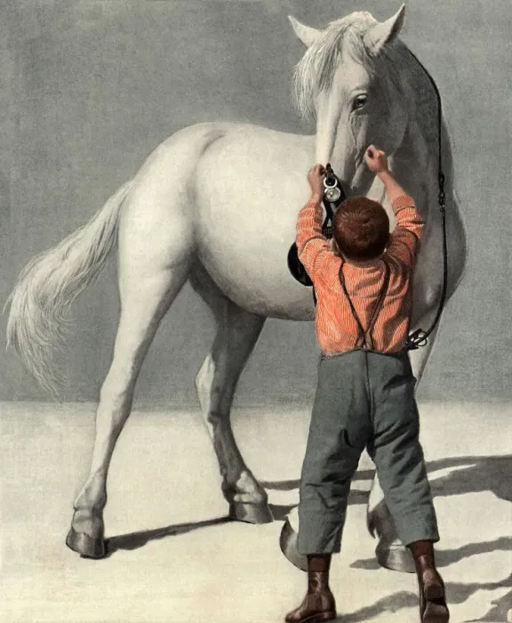 Framed Print : Boy with Horse Date: 1914 Framed Print : Boy with Horse Date: 1914