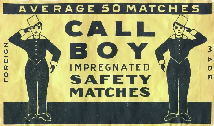 Framed Print : Call Boy Impregnated Safety Matches Framed Print : Call Boy Impregnated Safety Matches