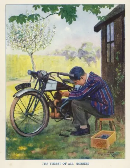 Framed Print : Boy and Motor Cycle Framed Print : Boy and Motor Cycle