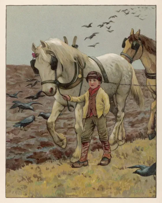 Framed Print : BOY AND PLOUGH HORSE Framed Print : BOY AND PLOUGH HORSE
