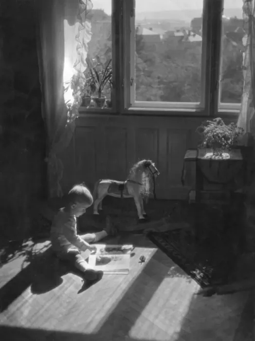Framed Print : Boy Reading in Nursery Framed Print : Boy Reading in Nursery