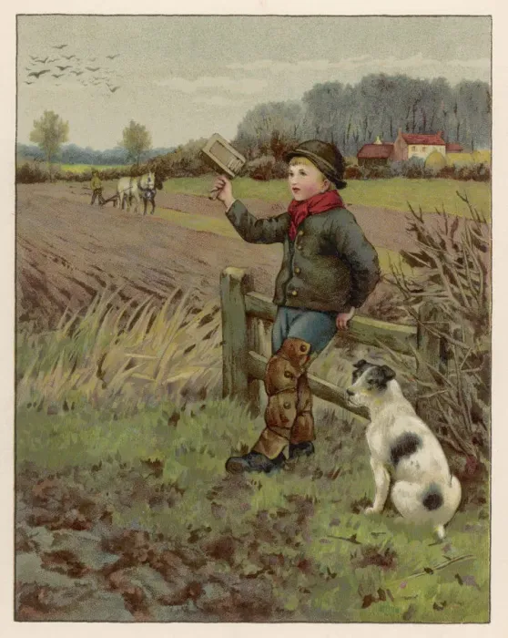 Framed Print : BOY SCARING CROWS Framed Print : BOY SCARING CROWS