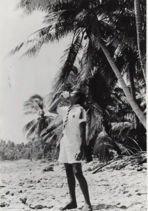 Framed Print : Boy scout on a beach, Gilbert Islands, Pacific Framed Print : Boy scout on a beach, Gilbert Islands, Pacific