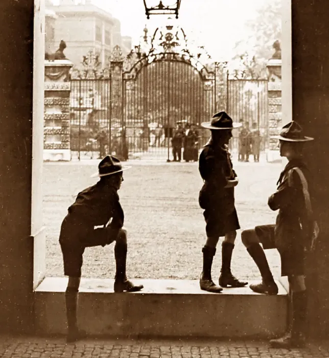 Framed Print : Boy Scout messengers waiting for orders during WW1 Framed Print : Boy Scout messengers waiting for orders during WW1
