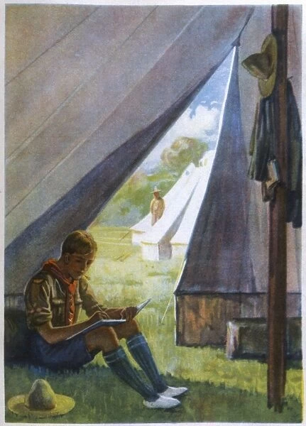 Boy Scout in Tent 1923