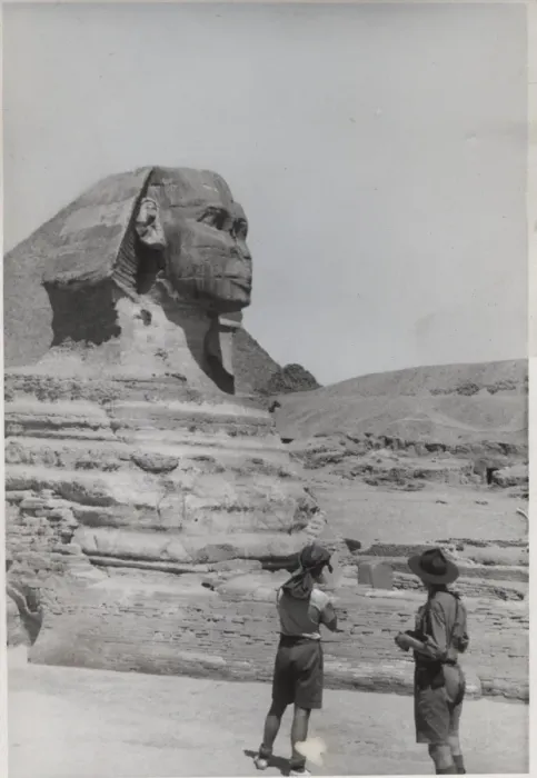 Framed Print : Boy scouts admiring the Sphinx, Egypt Framed Print : Boy scouts admiring the Sphinx, Egypt