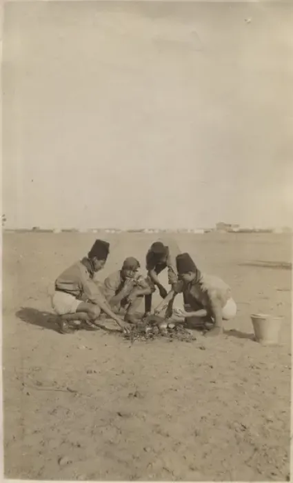 Framed Print : Boy scouts baking bread at camp, Cairo, Egypt Framed Print : Boy scouts baking bread at camp, Cairo, Egypt