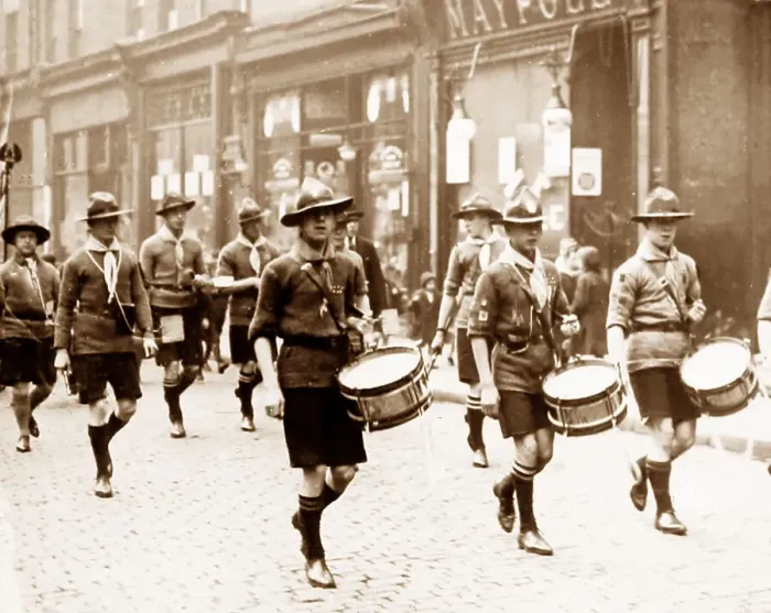 Framed Print : Boy Scouts band in Liverpool Framed Print : Boy Scouts band in Liverpool