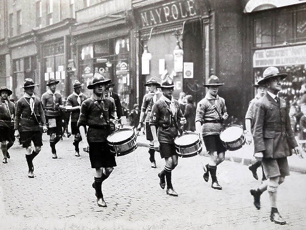 Boy Scouts band in Liverpool - probably 1930s