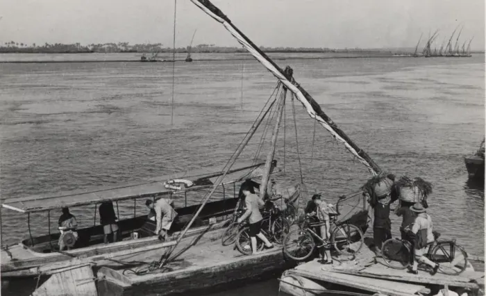 Framed Print : Boy scouts crossing the River Nile, Egypt Framed Print : Boy scouts crossing the River Nile, Egypt