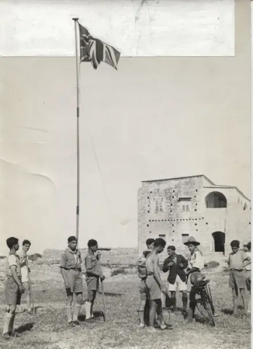 Framed Print : Boy scouts with flag, Cyprus Framed Print : Boy scouts with flag, Cyprus