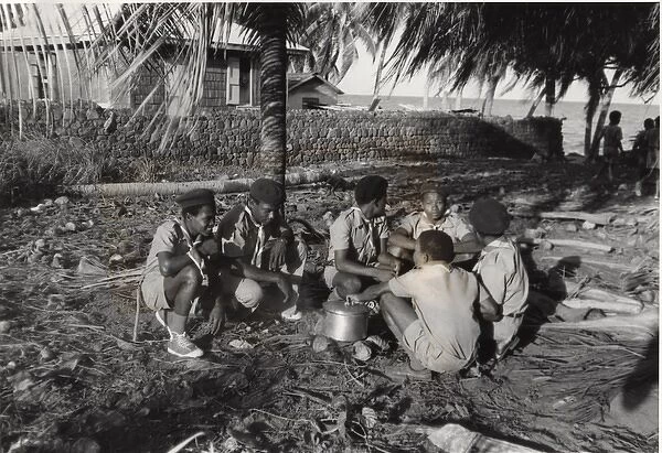 Boy scouts in Georgetown, Saint Vincent, West Indies