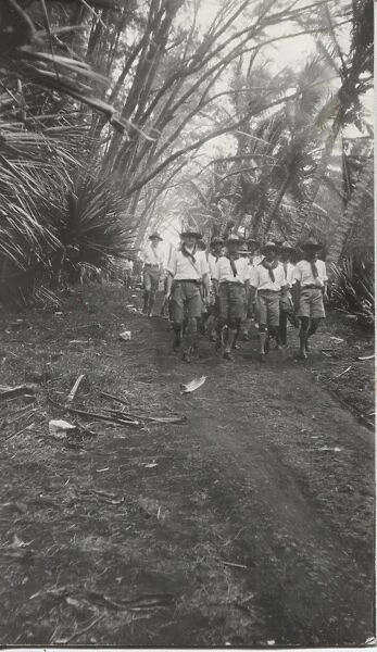 Boy scouts on a hike, Bel Air, Mauritius
