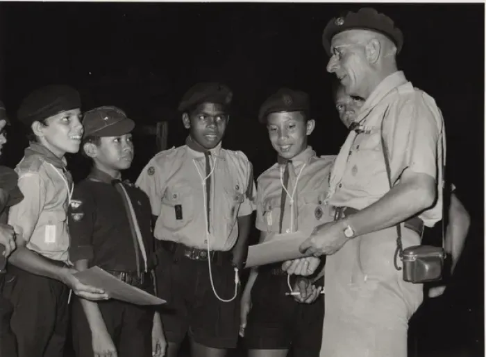 Framed Print : Boy scouts with leader in British Guyana, South America Framed Print : Boy scouts with leader in British Guyana, South America
