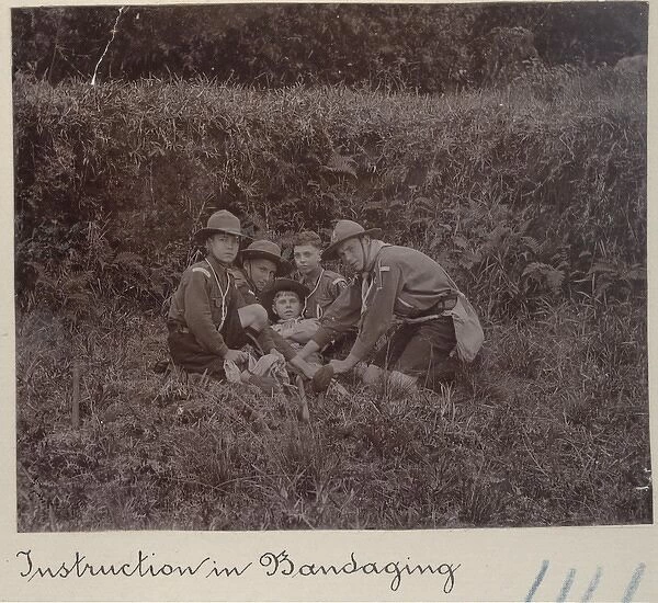 Five boy scouts on an outdoor activity, Mauritius