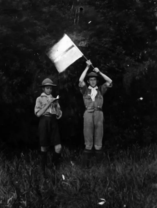 Framed Print : Two boy scouts on an outdoor activity, Mauritius Framed Print : Two boy scouts on an outdoor activity, Mauritius