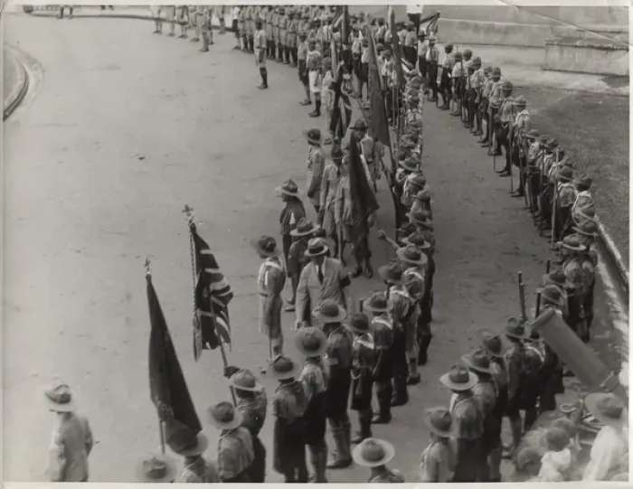 Framed Print : Boy scouts on parade, British Guyana, South America Framed Print : Boy scouts on parade, British Guyana, South America
