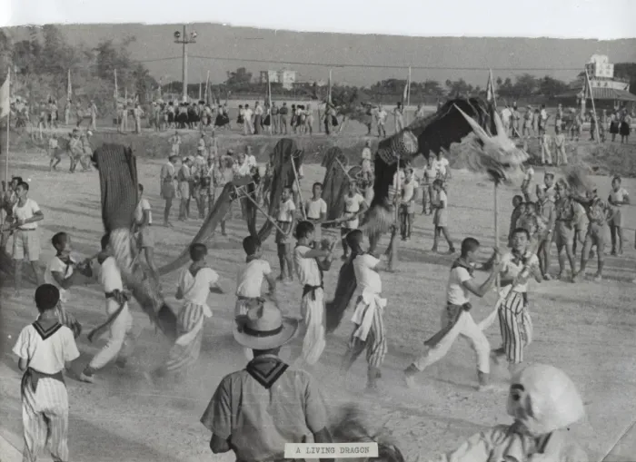 Framed Print : Boy Scouts perform Devil Dances, Nanking, China Framed Print : Boy Scouts perform Devil Dances, Nanking, China