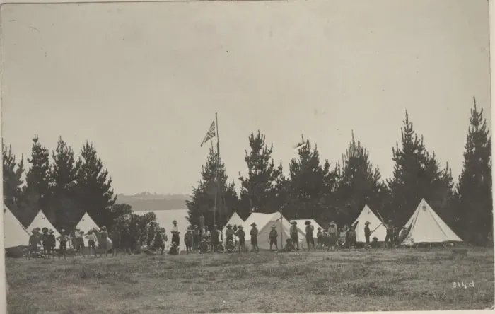 Framed Print : Boy scouts of Ponsonby Troop, New Zealand, at camp Framed Print : Boy scouts of Ponsonby Troop, New Zealand, at camp