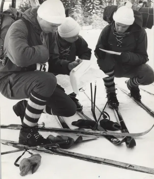Framed Print : Boy scouts on skiing activity in Finland Framed Print : Boy scouts on skiing activity in Finland