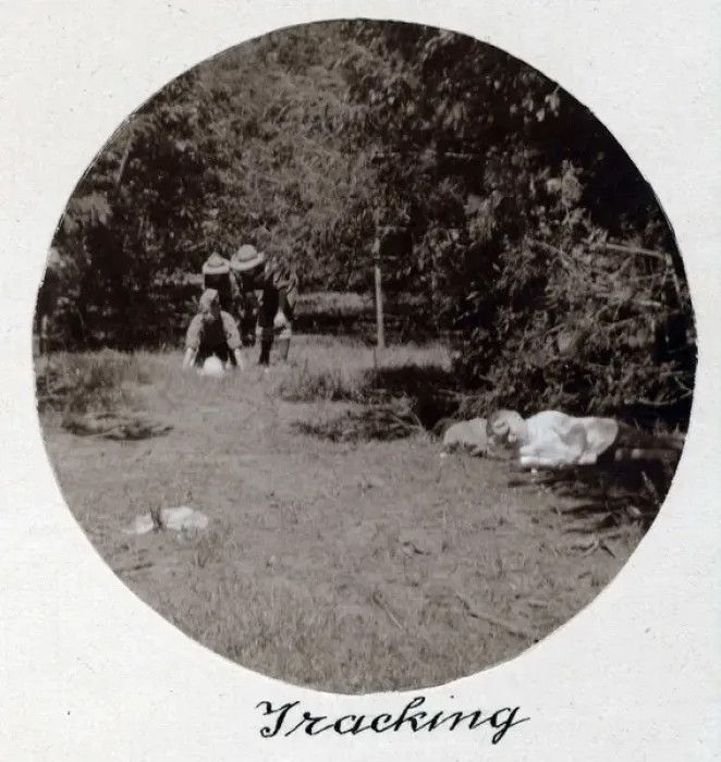Framed Print : Boy scouts tracking, South Africa