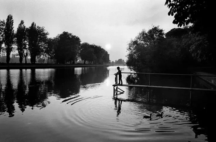 Framed Print : Boy silhouette, River Thames, Windsor Framed Print : Boy silhouette, River Thames, Windsor