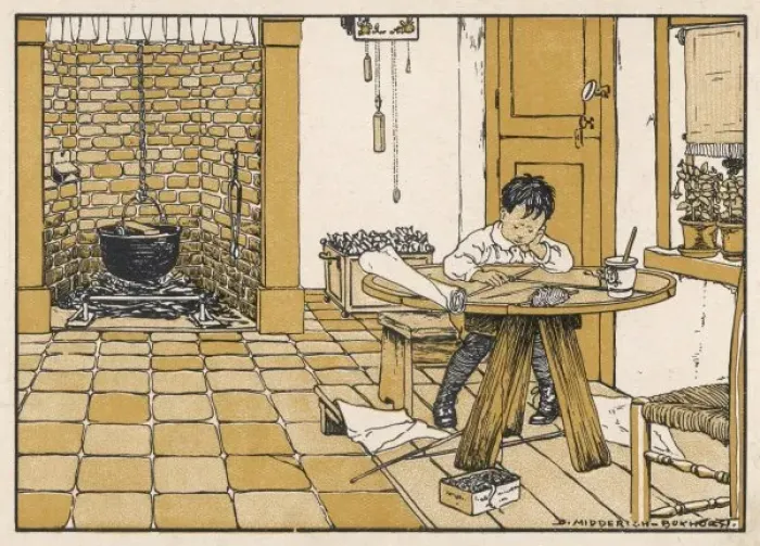 Framed Print : Boy Starts Making Kite Framed Print : Boy Starts Making Kite